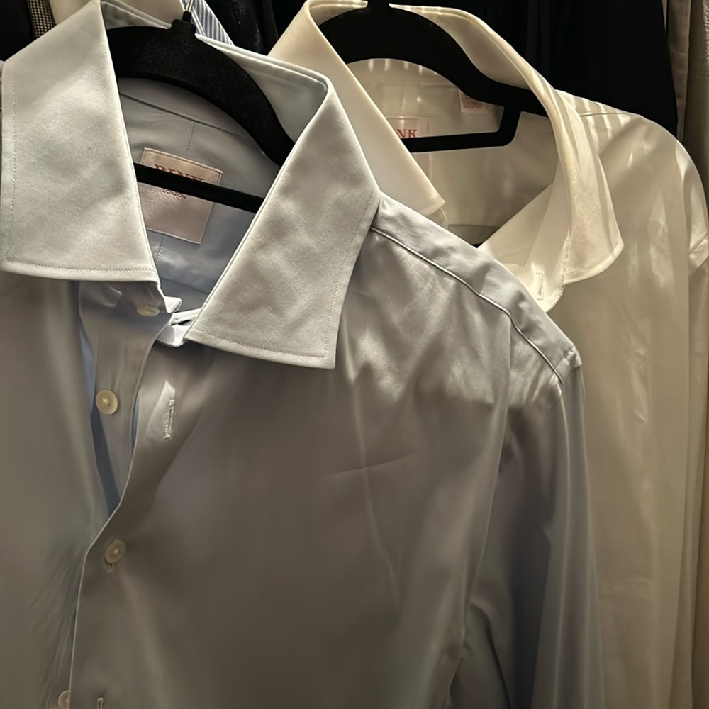 Pink shirts white and blue size 16